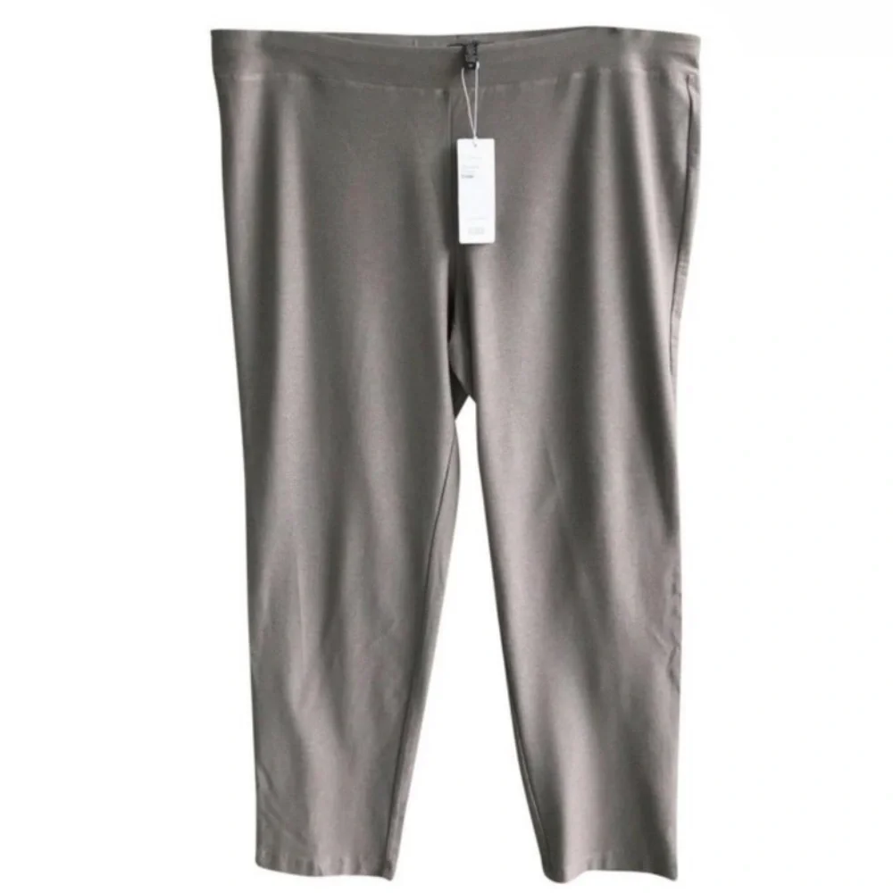 Eileen Fisher Ankle Pants Stretch Crepe 1X Gray Straight Leg Stretch Crepe NWT - Picture 8 of 15